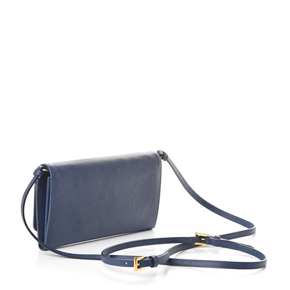 Prada Saffiano Fiocco Bow Flap Wallet Bleuette 3 of 8