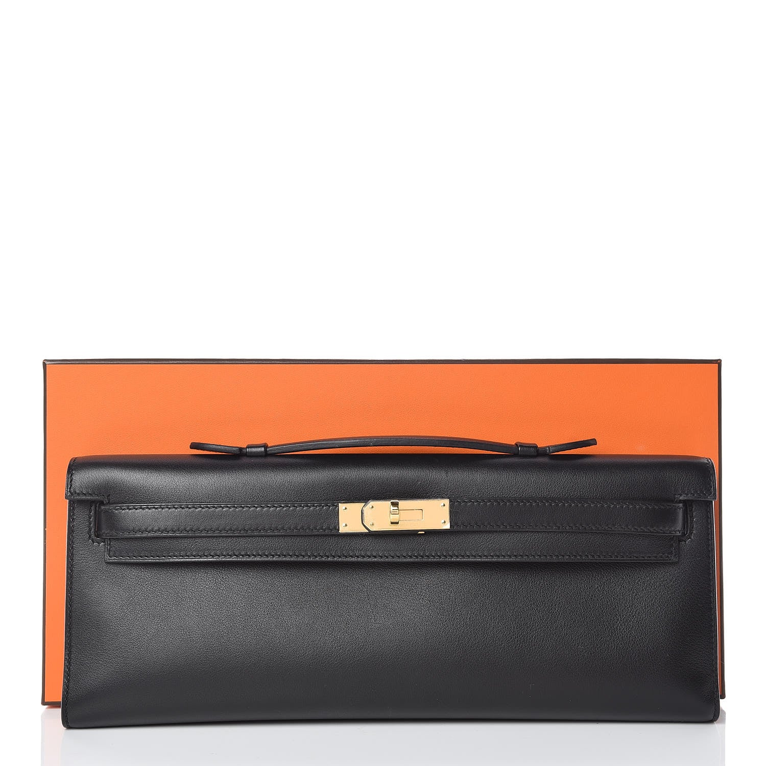 Hermes Swift Kelly Cut Clutch Pochette Black 10 of 10