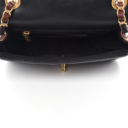 Chanel Calfskin Quilted Small Strap Into Flap Black Burgundy 5 of 11