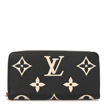 Louis Vuitton Empreinte Monogram Giant Zippy Wallet Black Beige 1 of 7