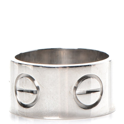 Cartier 18K White Gold 11mm LOVE Ring 59 8.75 1 of 5