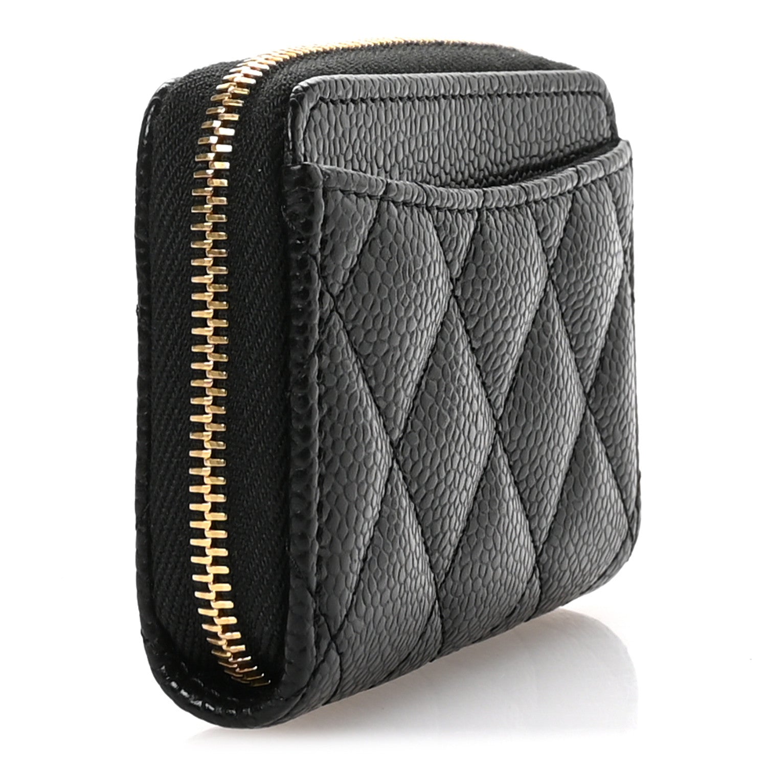 Chanel Caviar Quilted Zip Coin Purse Black 3 of 8