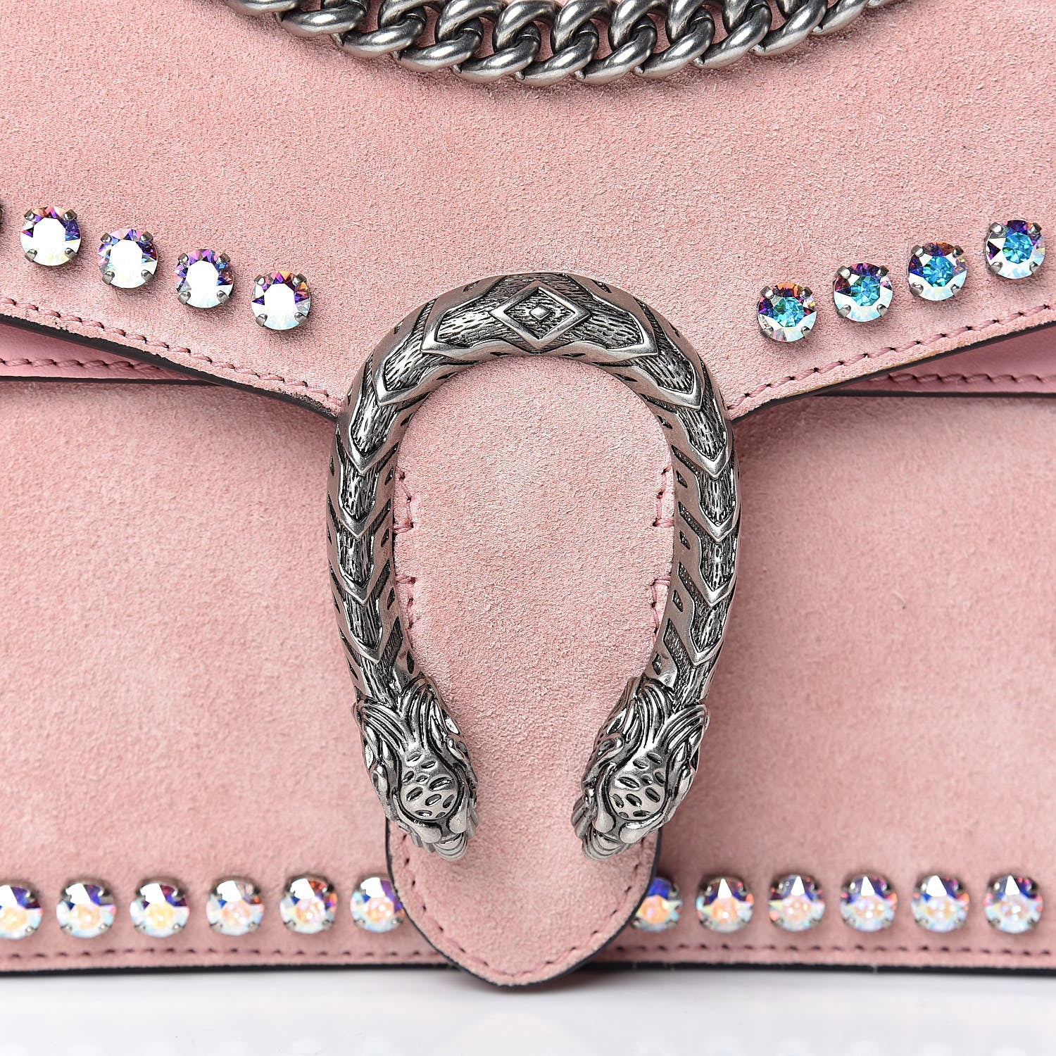 Gucci Suede Crystal Small Dionysus Shoulder Bag Peonia 10 of 10