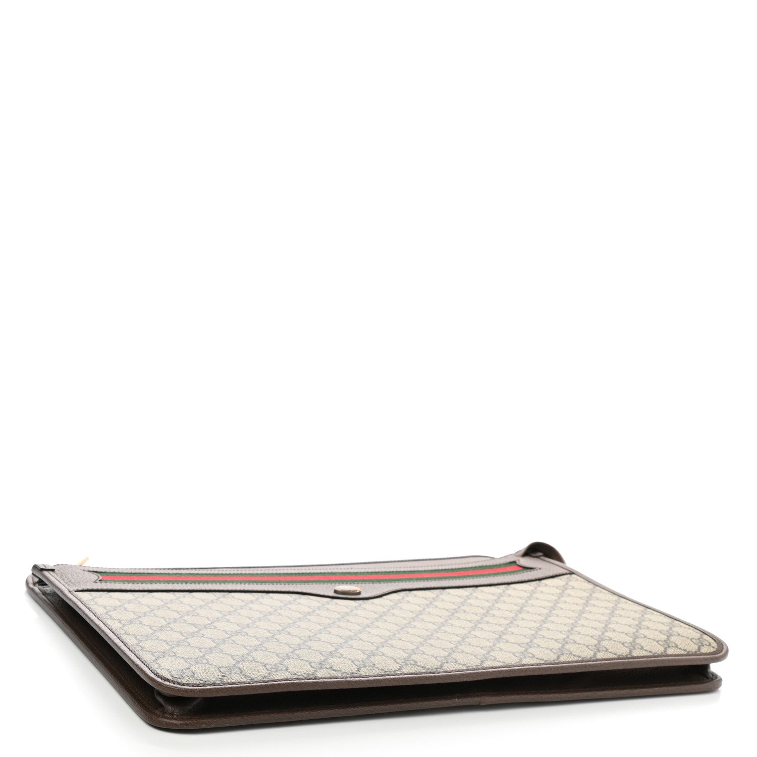 Gucci GG Supreme Monogram Textured Calfskin Web Ophidia Documents Holder Beige Ebony New Acero 4 of 7