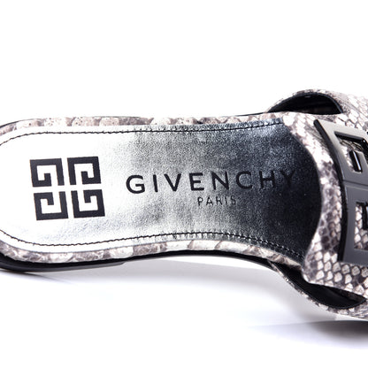 Givenchy Calfskin Python Print 4G Flat Sandals 38 Stone Grey 8 of 11