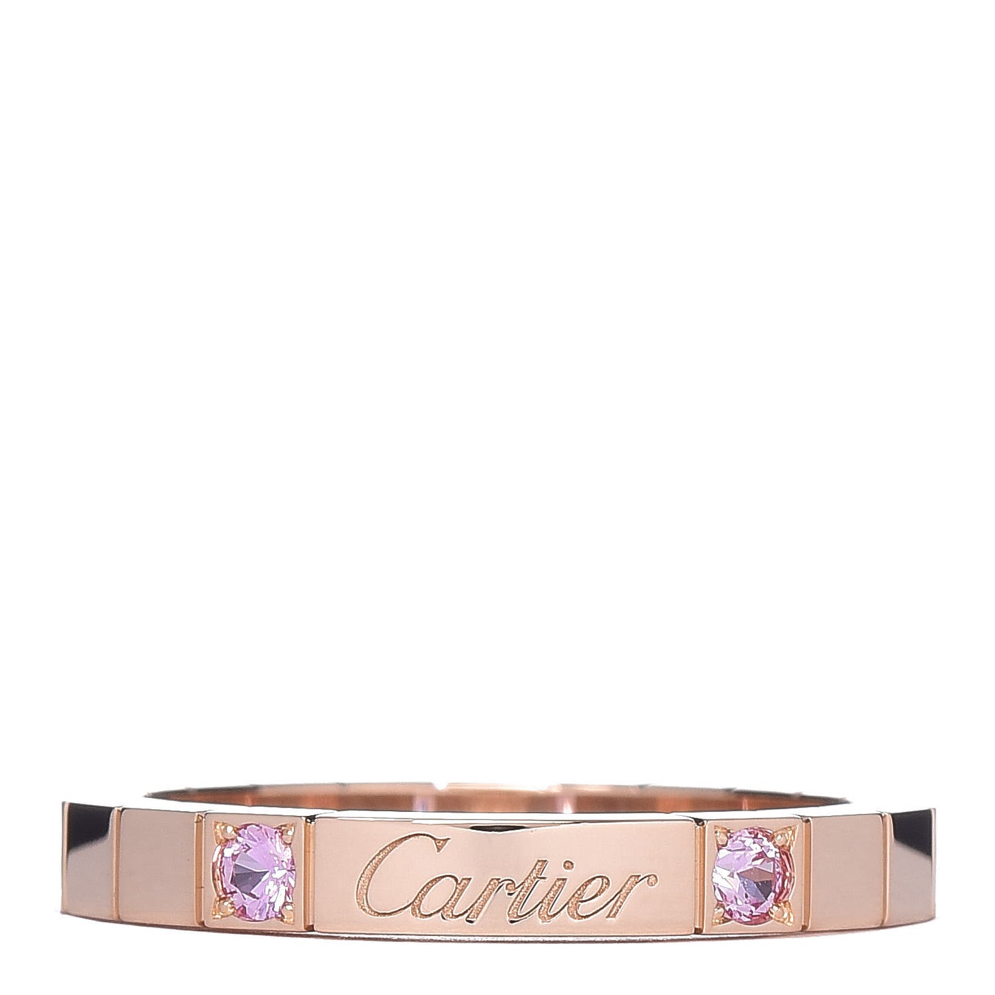 18K Pink Gold Pink Sapphire Lanieres Ring 59 8.75
