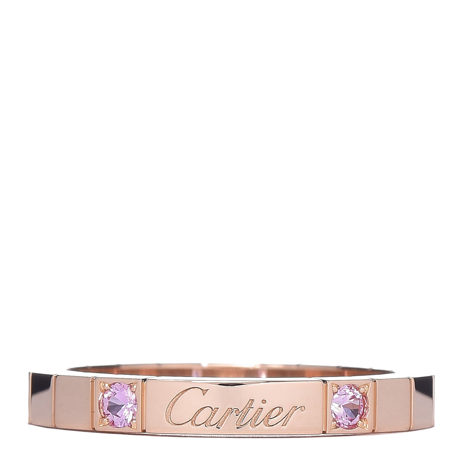 Cartier 18K Pink Gold Pink Sapphire Lanieres Ring 59 8.75 1 of 5