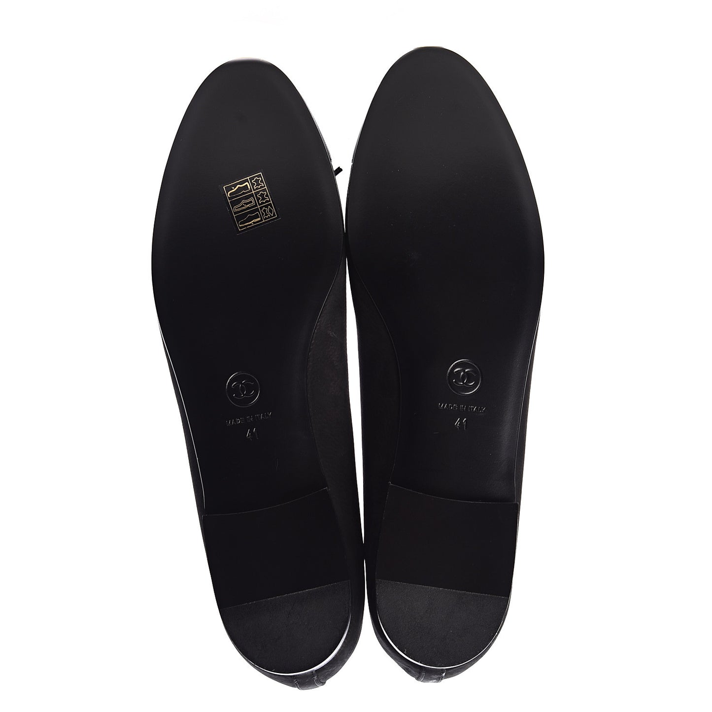Suede Lambskin Cap Toe CC Ballerina Flats 41 Black