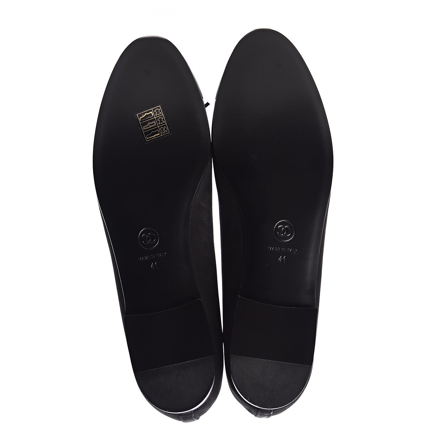 Chanel Suede Lambskin Cap Toe CC Ballerina Flats 41 Black 5 of 9