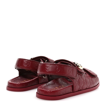 Gucci Guccissima GG Embossed Womens Sandals 37 Rosso Ancora 5 of 10