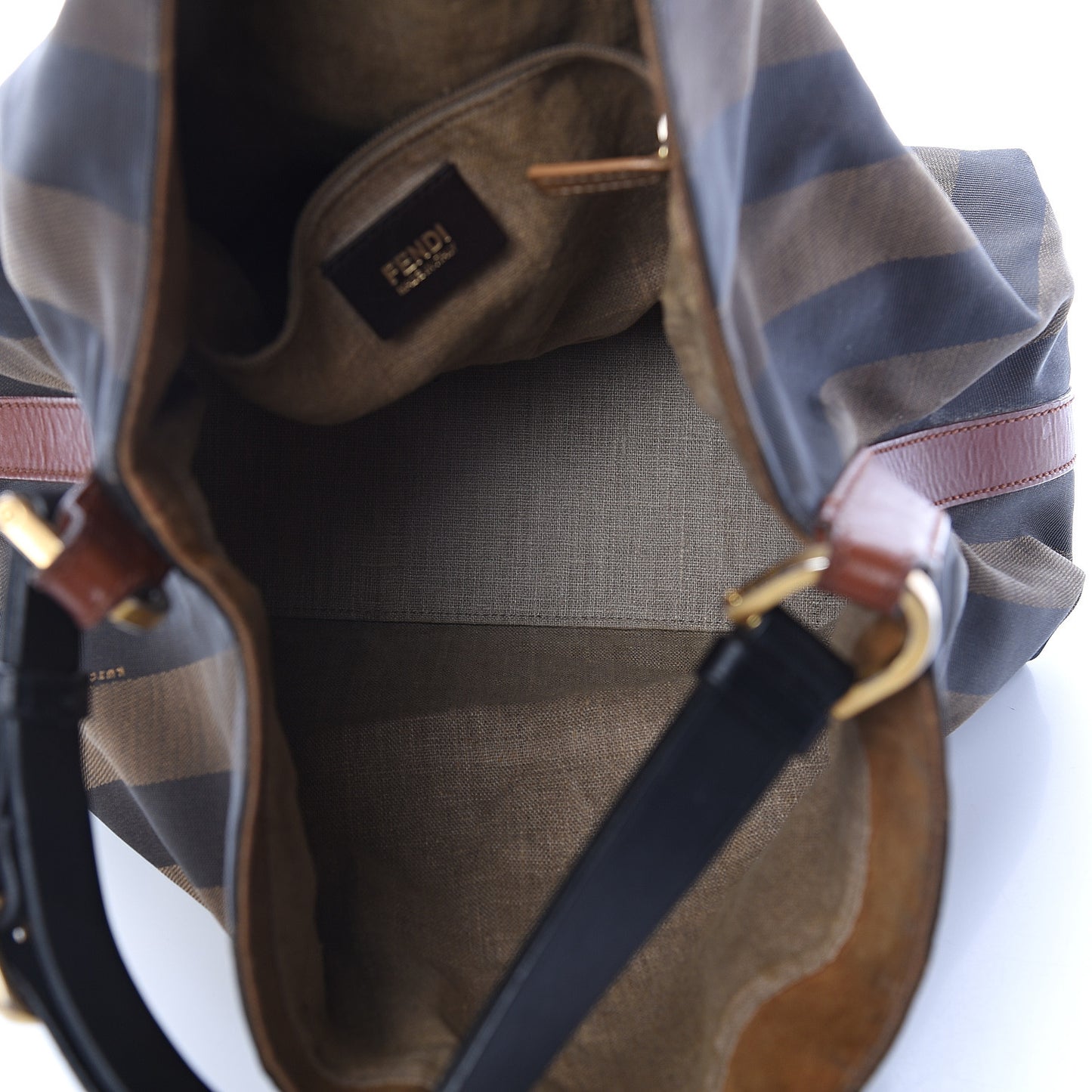 Pequin Cuoio Vegetale Large Hobo Tobacco Black Cuoio