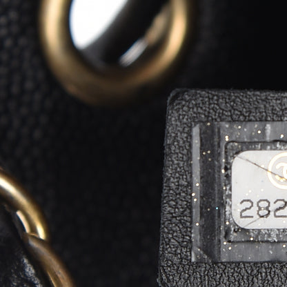 Chanel Caviar Deauville Drawstring Bucket Bag Black 7 of 10