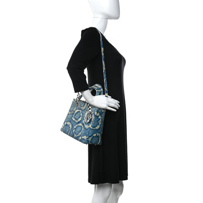Christian Dior Tie Dye Lambskin Cannage Medium Lady Dior Blue 3 of 10