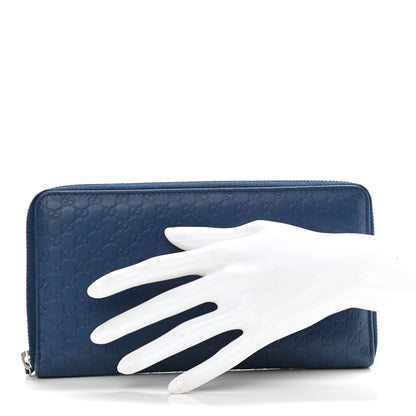 Gucci Microguccissima Zip Around Organizer Wallet Deep Cobalt 2 of 12