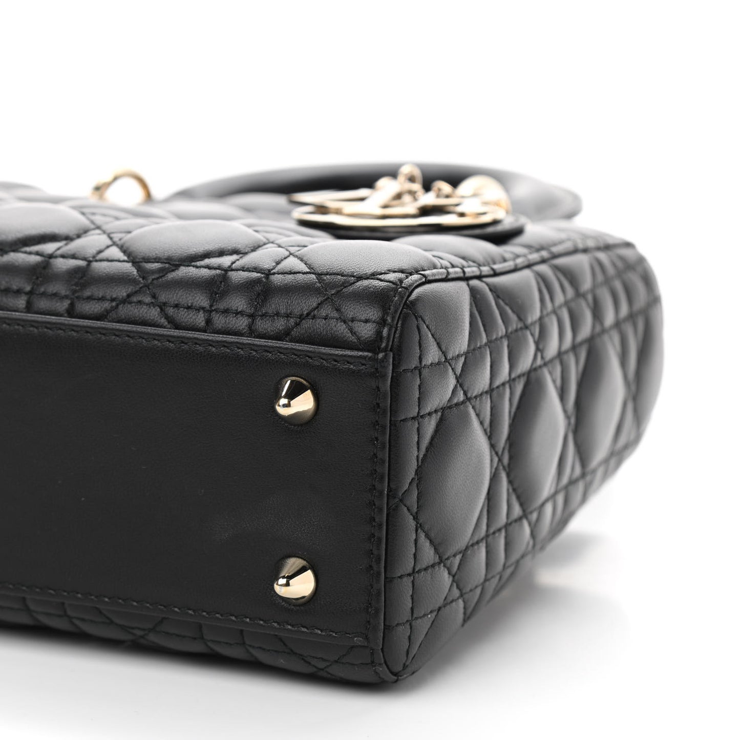 Lambskin Cannage Small Lucky Badges My Lady Dior Black