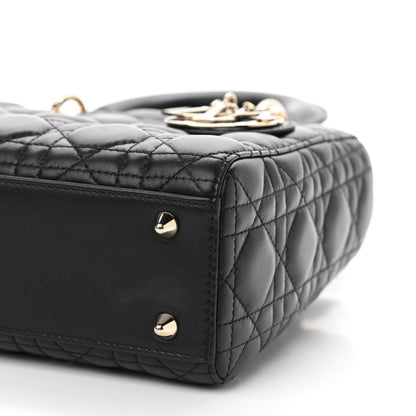 Christian Dior Lambskin Cannage Small Lucky Badges My Lady Dior Black 10 of 14