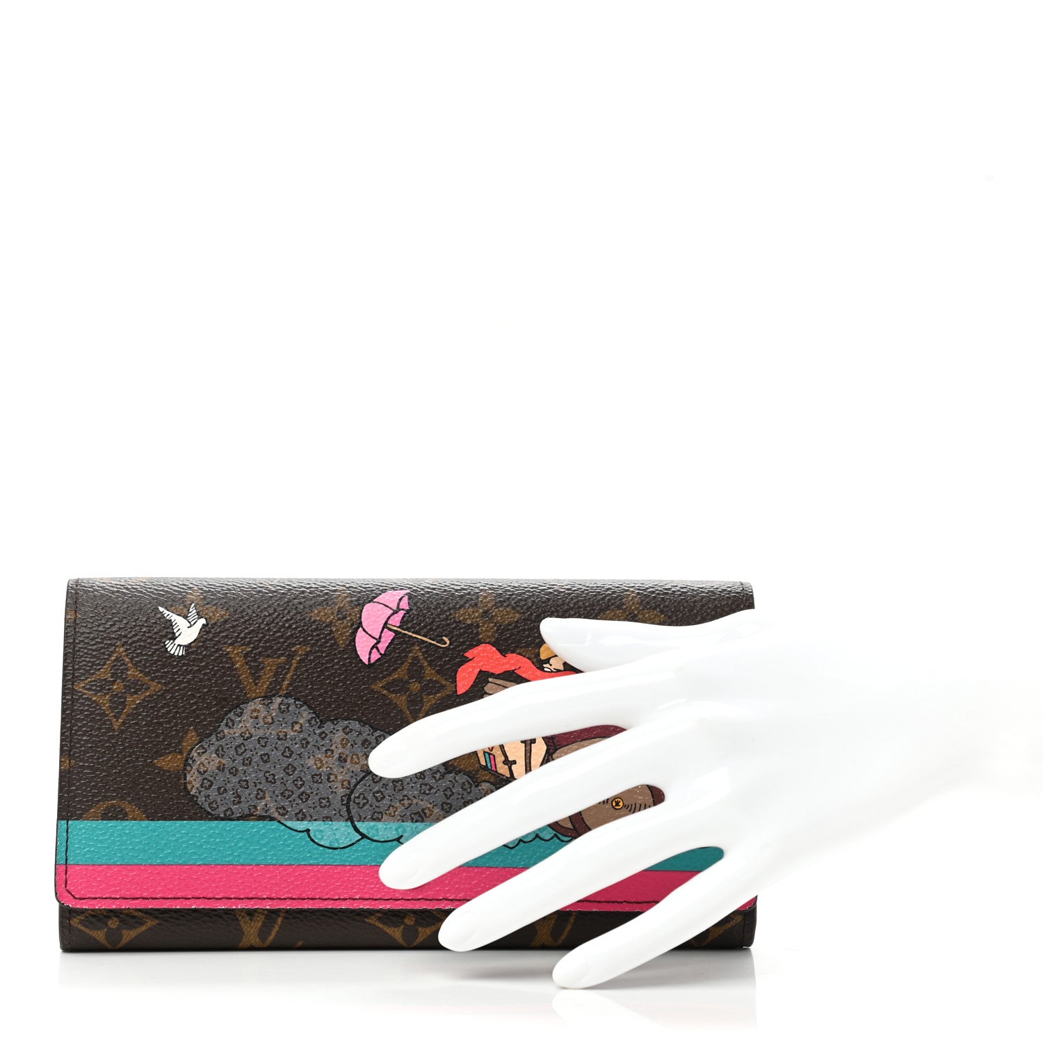Louis Vuitton Monogram 2015 Christmas Animation Sarah Wallet Hibiscus 2 of 6
