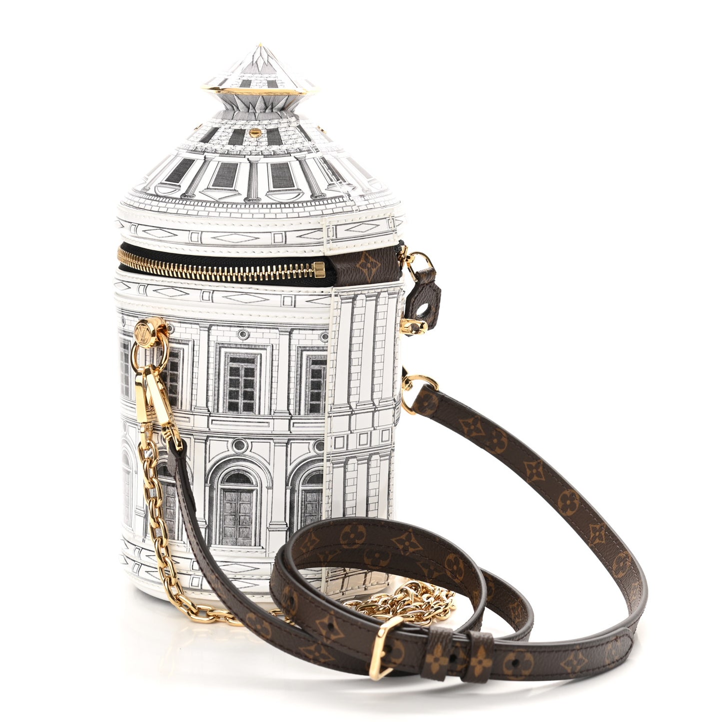 X FORNASETTI Calfskin Architettura Cannes Black White