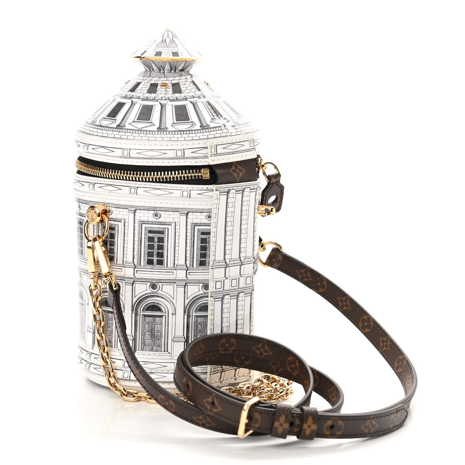 Louis Vuitton X FORNASETTI Calfskin Architettura Cannes Black White 3 of 9