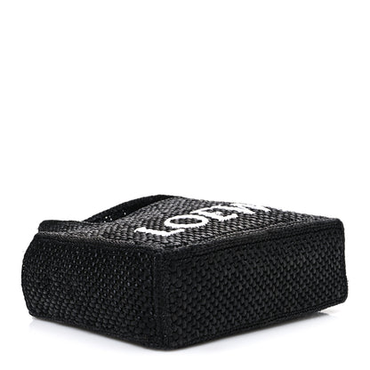 Loewe X PAULA'S IBIZA Raffia Mini Font Tote Black 4 of 11