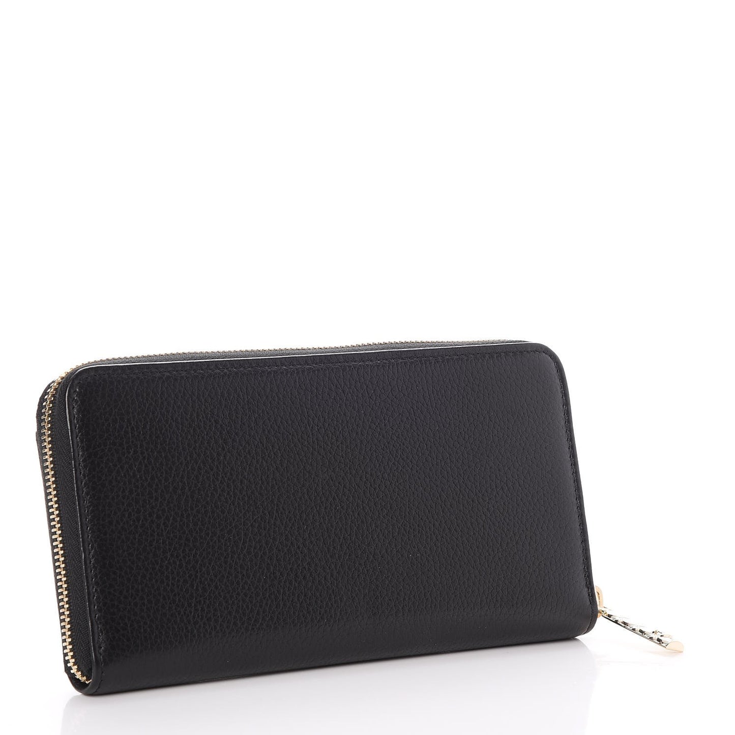 Grained Calfskin Neo Executive Zip Around Wallet Black