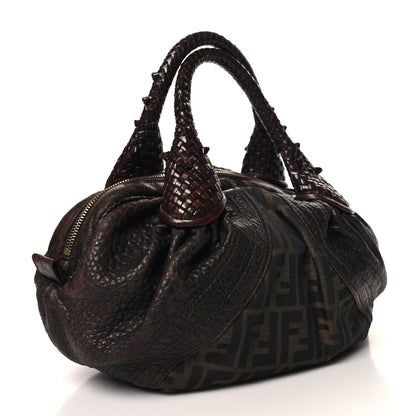 Fendi Zucca Nappa Nuvolata Vitello Tortuga Spy Bowler Tobacco Moro 3 of 10