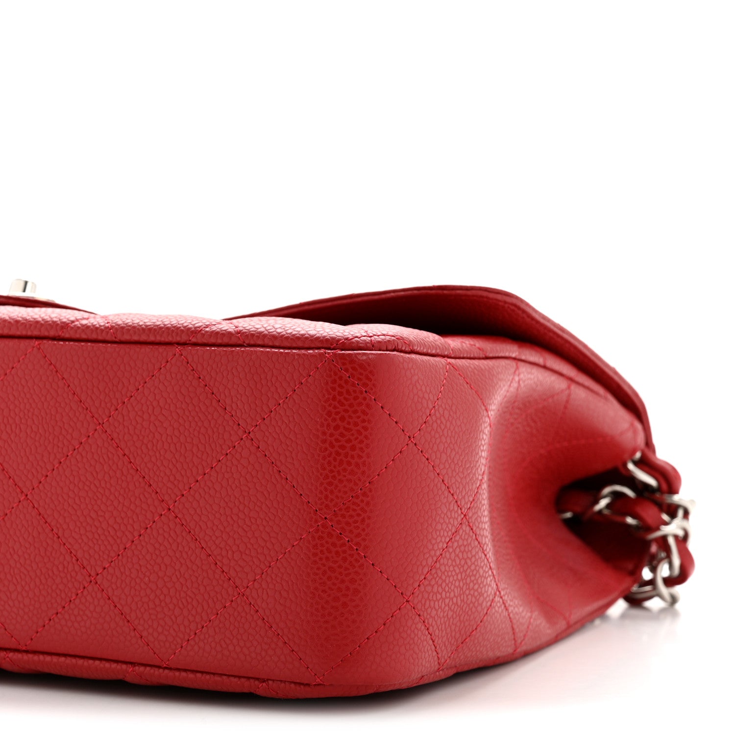 Chanel Caviar Quilted Jumbo Single Flap Red 10 of 14