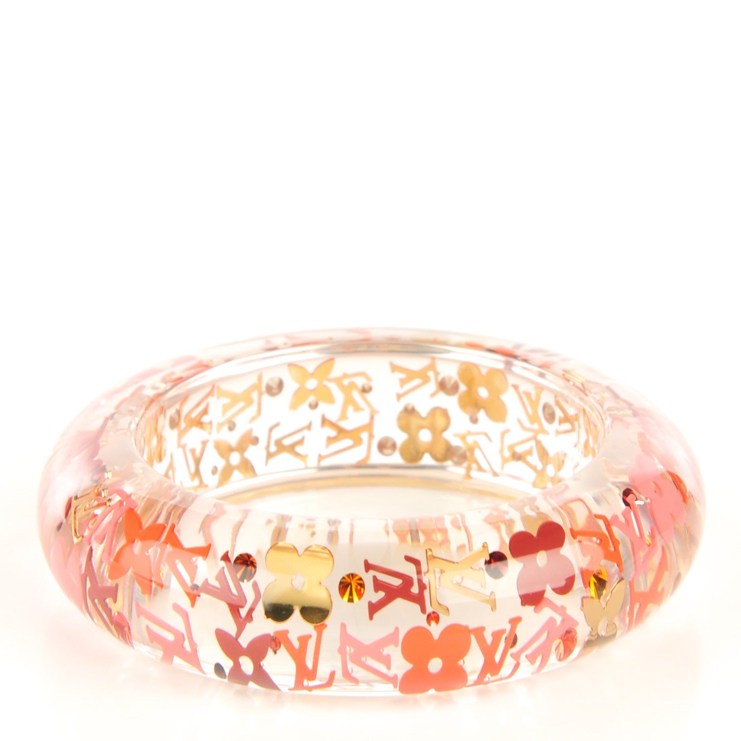 Louis Vuitton Resin Swarovski Inclusion GM Bracelet S Tangerine 3 of 5