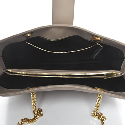 Saint Laurent Grain De Poudre Matelasse Chevron Monogram Shopping Bag Nude Powder 5 of 15