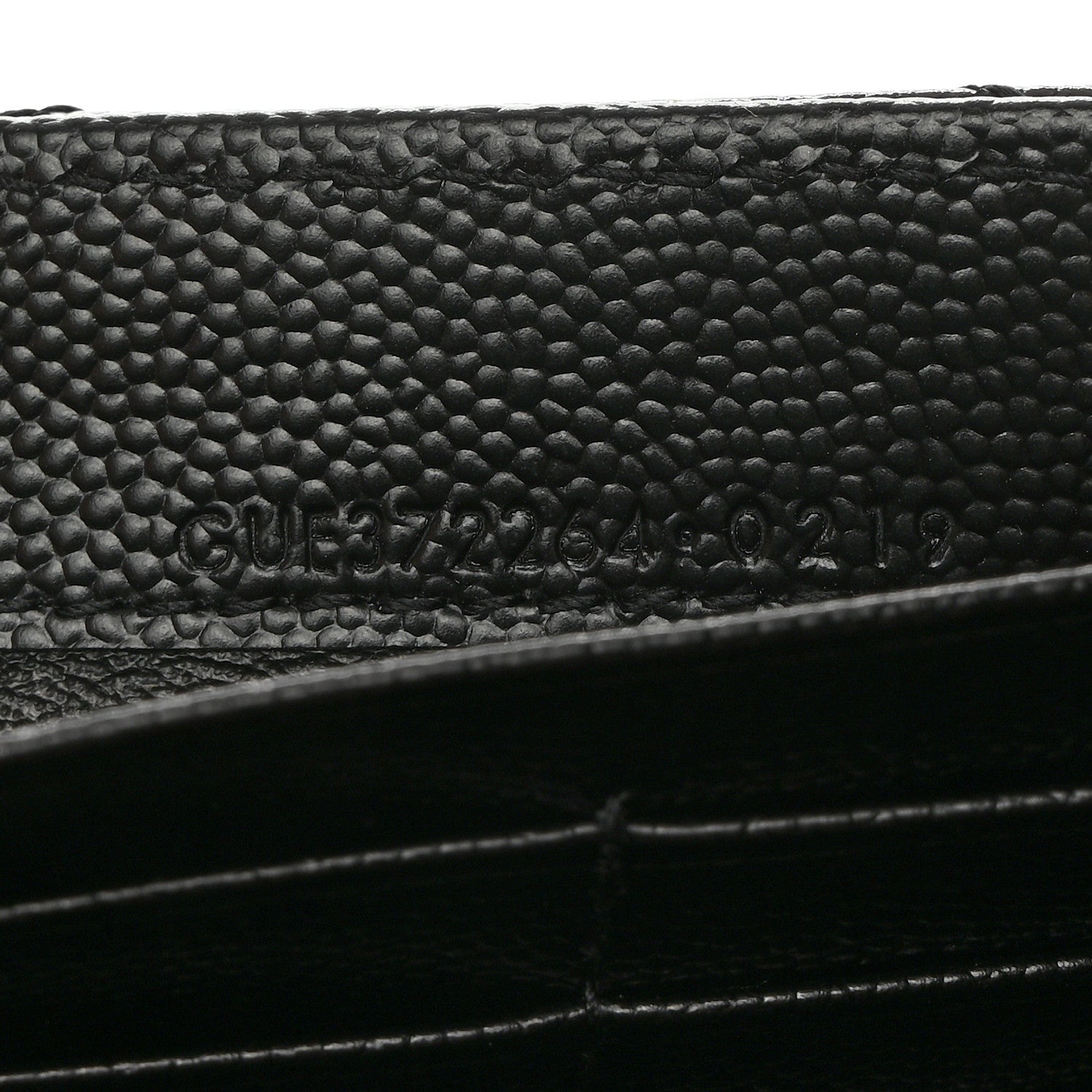 Saint Laurent Grain De Poudre Matelasse Chevron Monogram Flap Wallet Black 7 of 8