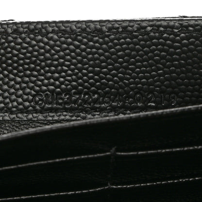 Saint Laurent Grain De Poudre Matelasse Chevron Monogram Flap Wallet Black 7 of 8