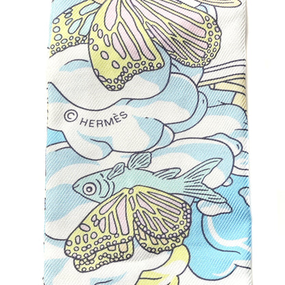 Hermes Silk Sur Mon Nuage Twilly Abricot Bleu Multicolor 4 of 4