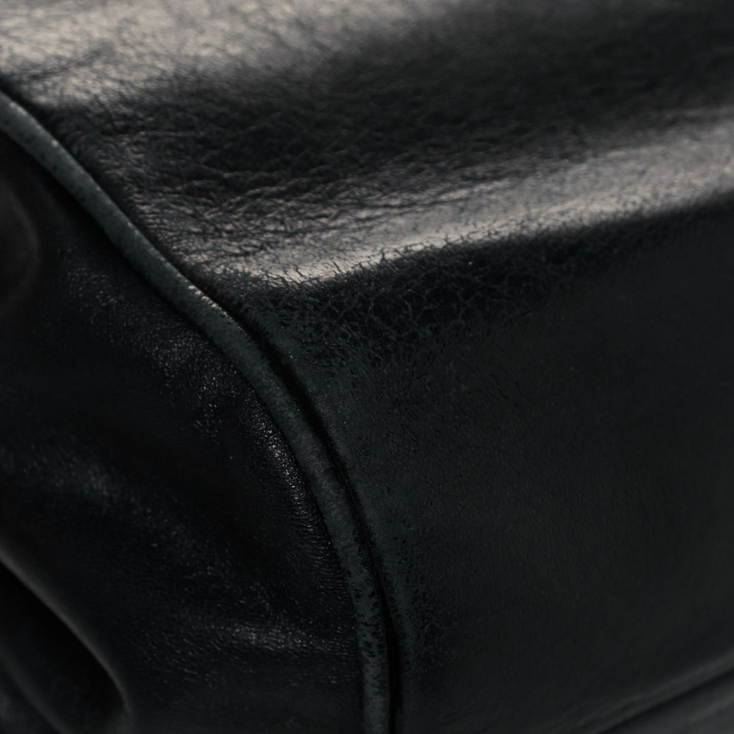 Calfskin Quilted Accordion Flap Black