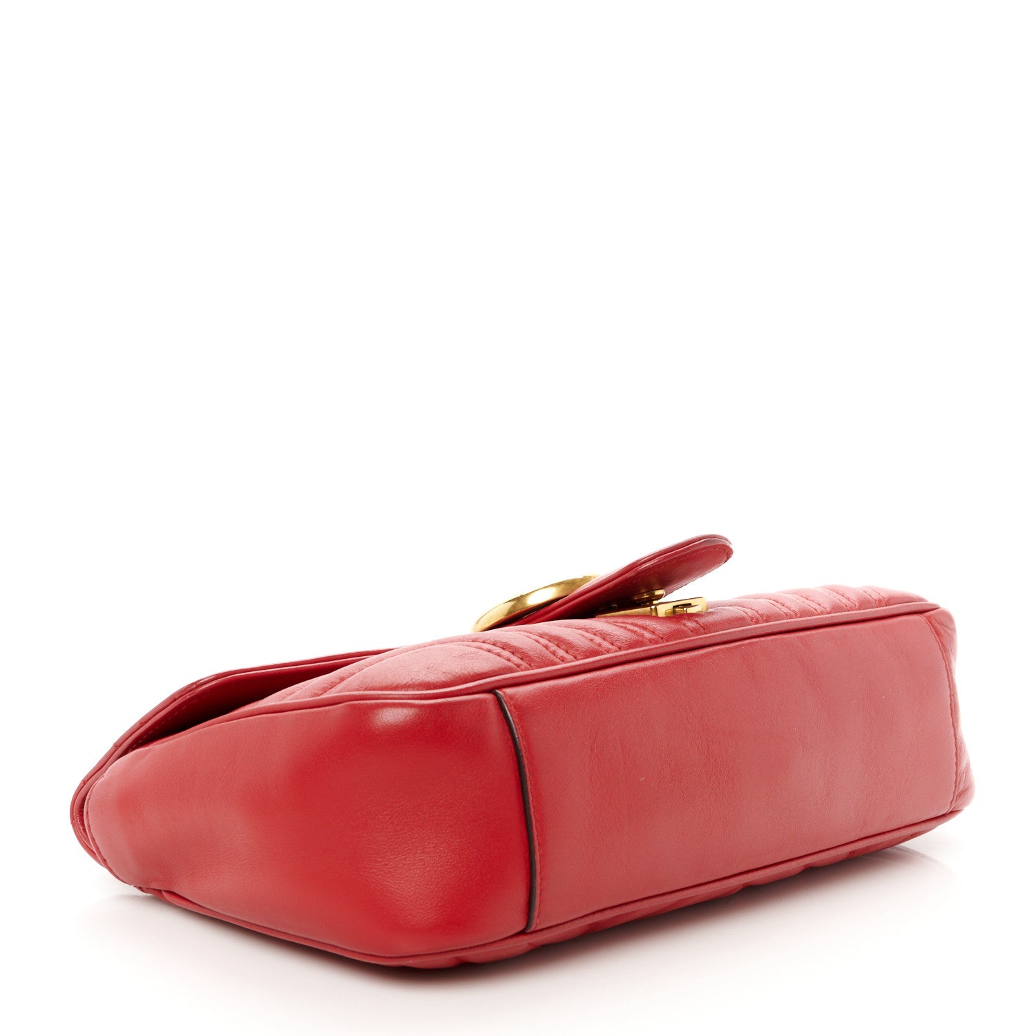 Gucci Calfskin Matelasse Small GG Marmont Shoulder Bag Hibiscus Red 4 of 11