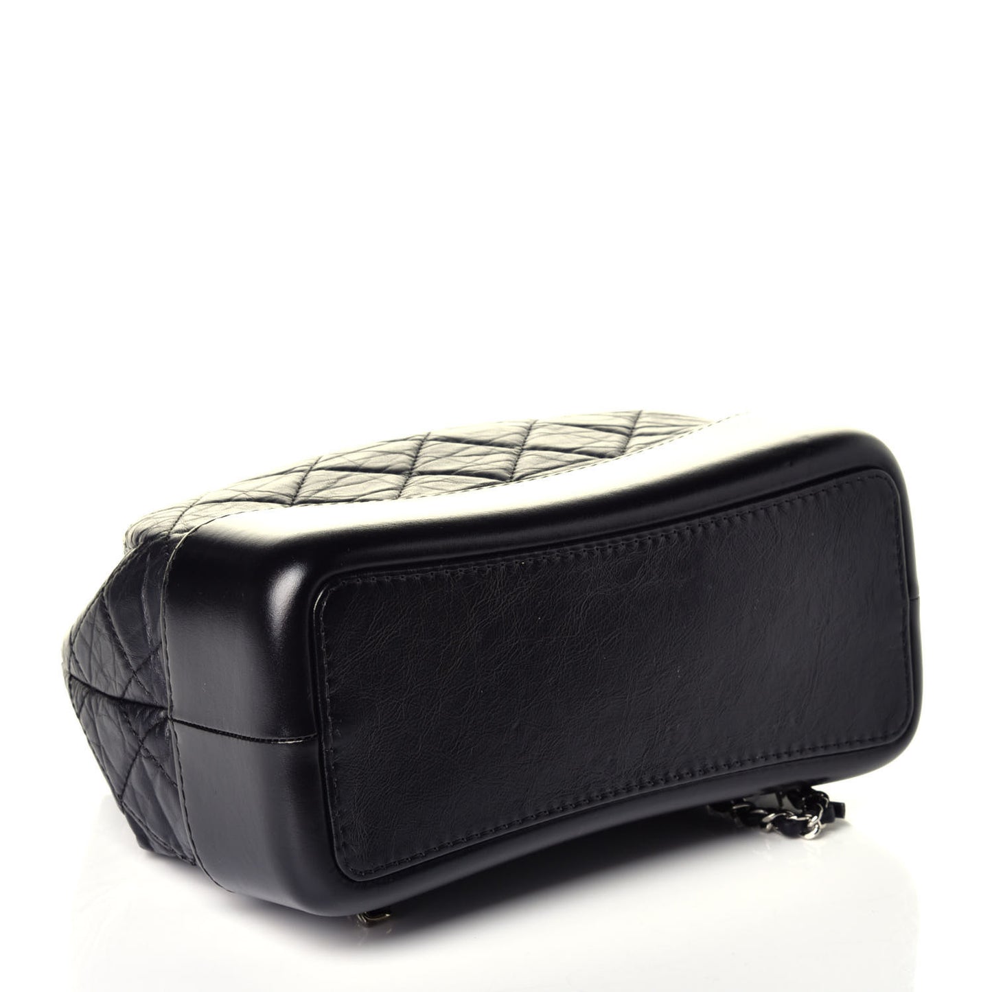 Aged Calfskin Quilted Small Gabrielle Backpack Black