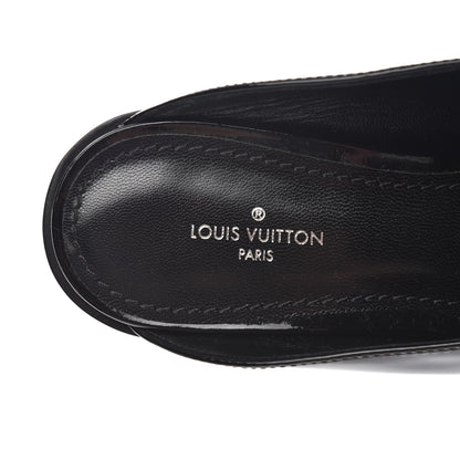 Louis Vuitton Monogram Patent Academy Open Back Loafers 37.5 Black 6 of 8