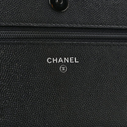 Chanel Caviar Quilted Boy Wallet On Chain WOC So Black 6 of 13