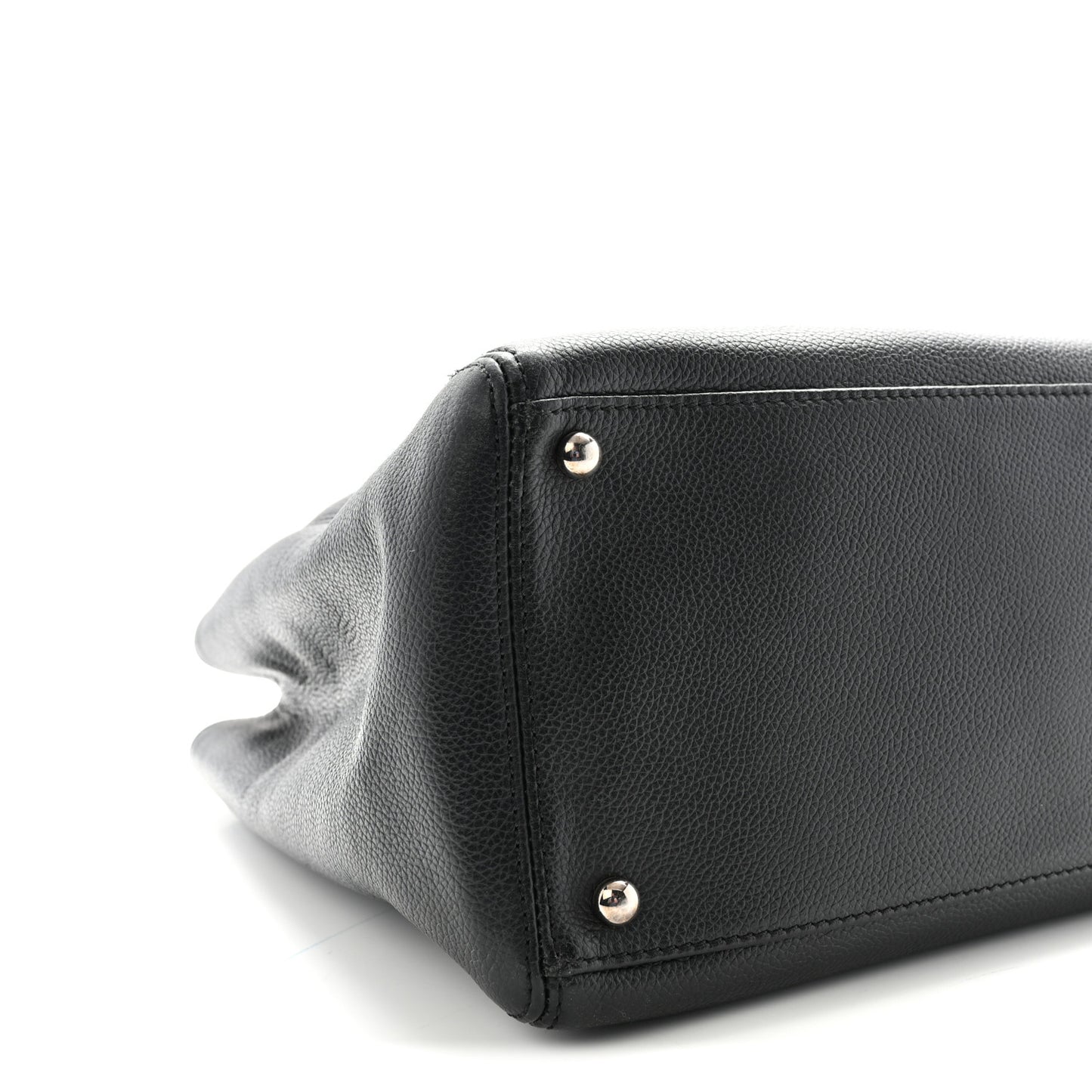 Calfskin Cerf Executive Shopper Tote Black
