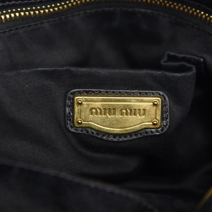 Miu Miu Vitello Lux Medium Bow Bag Black 6 of 9