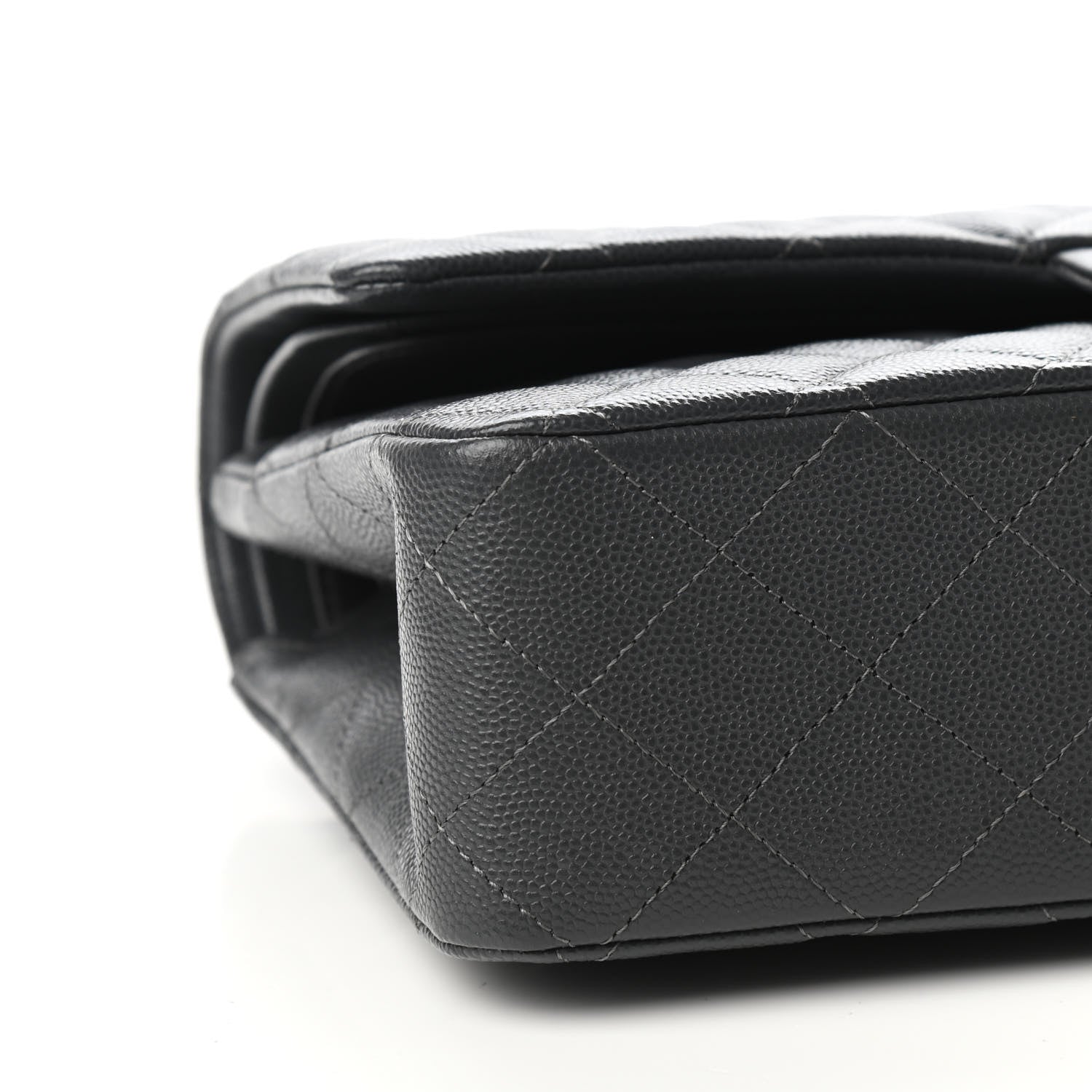 Chanel Caviar Quilted Medium Double Flap Dark Grey 8 of 11