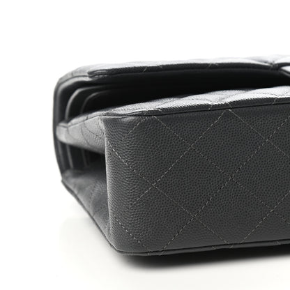 Chanel Caviar Quilted Medium Double Flap Dark Grey 8 of 11