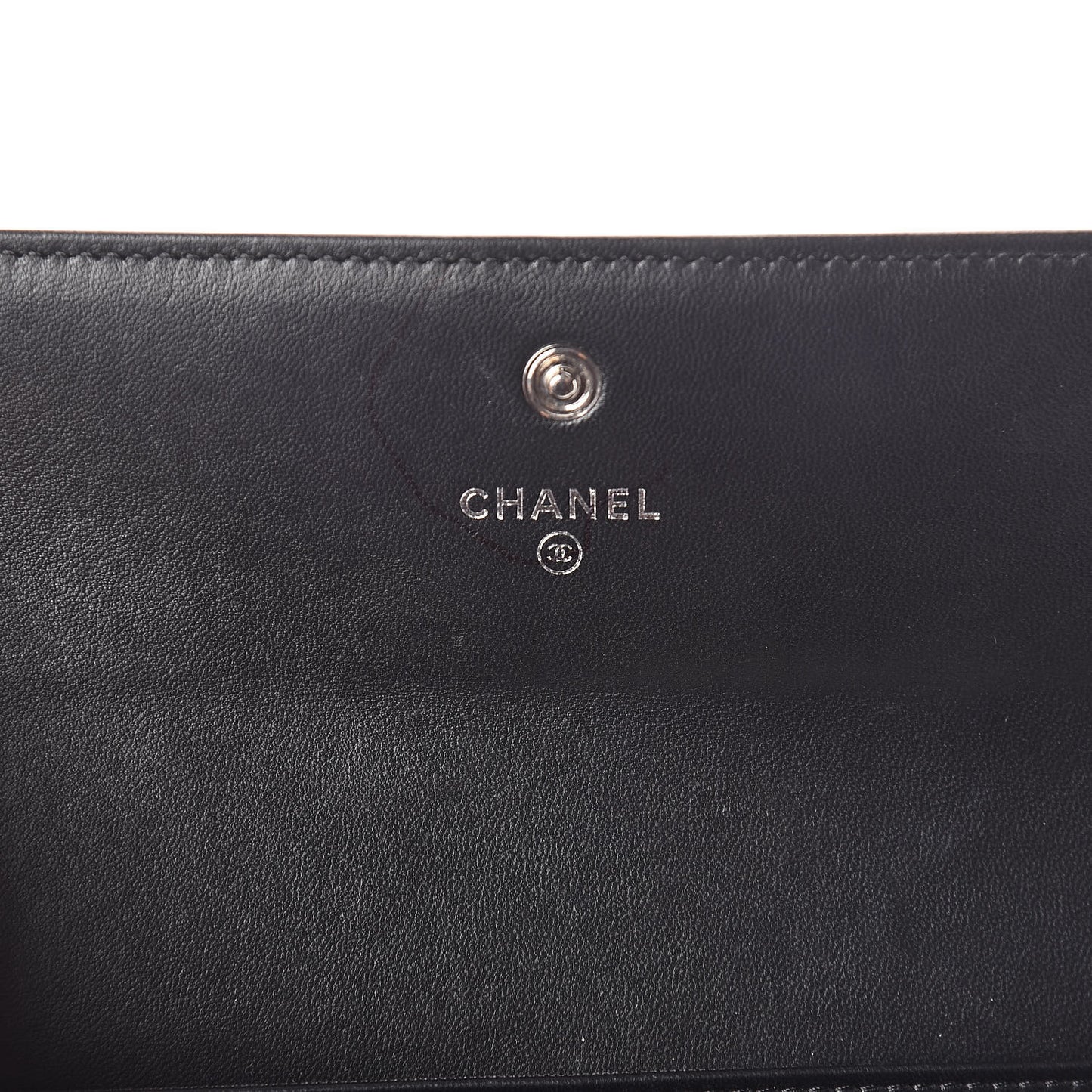 Lambskin Quilted Boy Flap Wallet Black