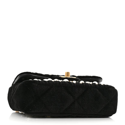 Chanel Velvet Pearl Mini Flap Bag Black 4 of 10