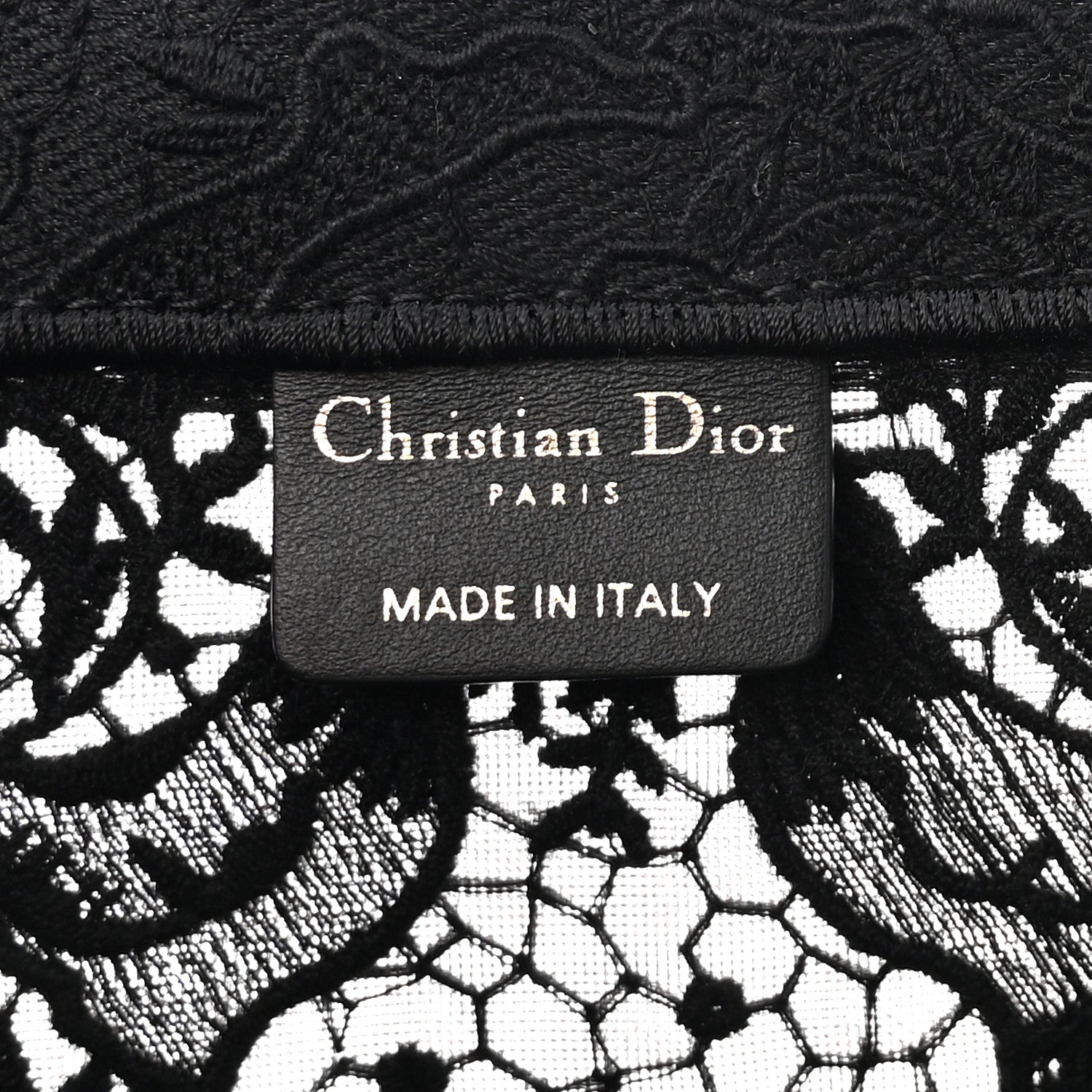 Christian Dior Embroidered 3D Macrame D-Lace Sun Medium Book Tote Black 6 of 10
