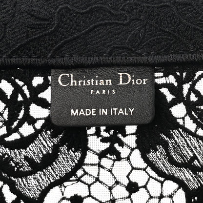 Christian Dior Embroidered 3D Macrame D-Lace Sun Medium Book Tote Black 6 of 10