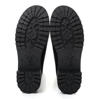 Louis Vuitton Rubber Embossed Monogram Splash Rain Boots 37 Black 5 of 8