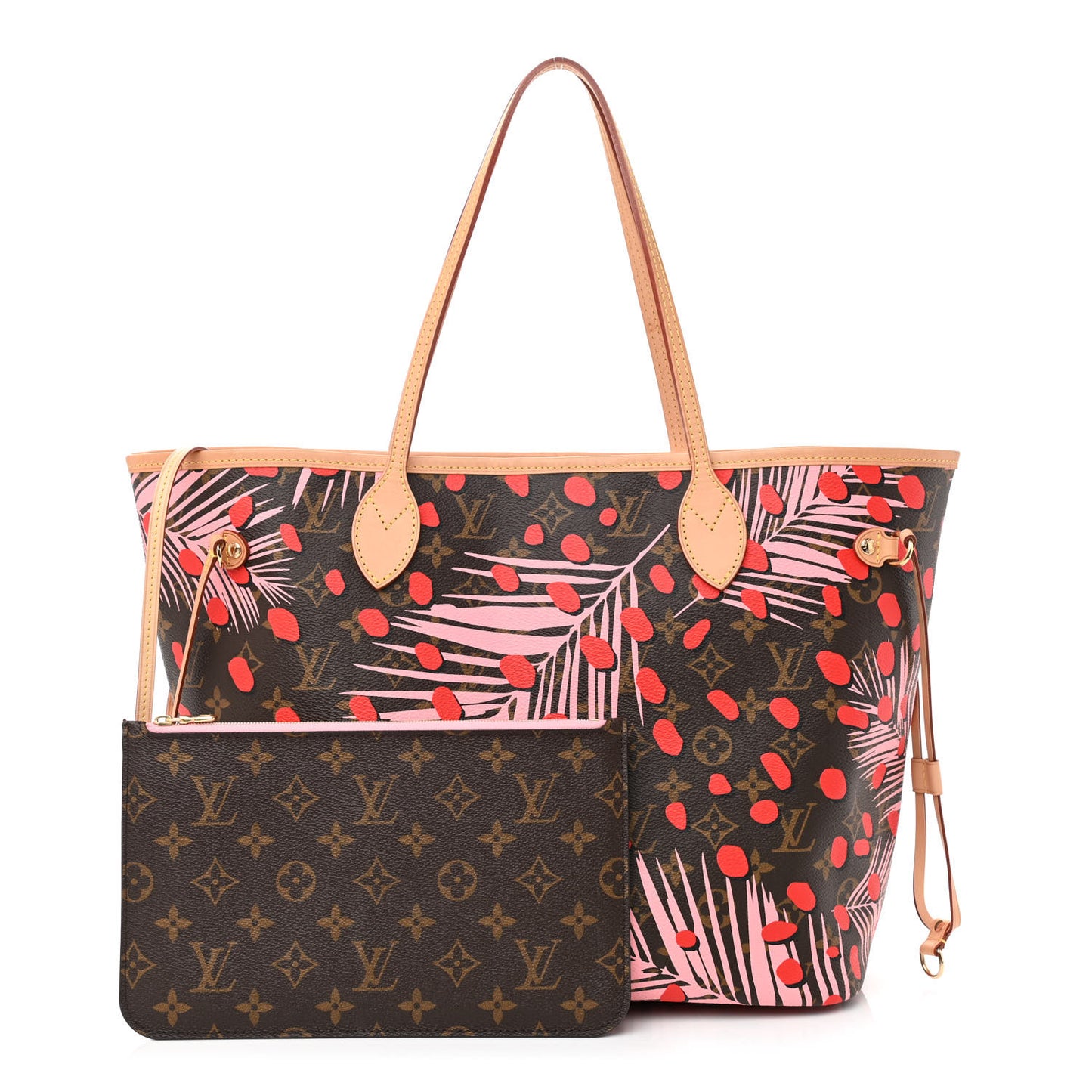 Monogram Jungle Dots Neo Neverfull MM Sugar Pink Poppy
