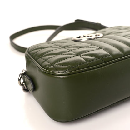 Gucci Calfskin Matelasse Aria Small GG Marmont Chain Shoulder Bag Military Wood 8 of 10