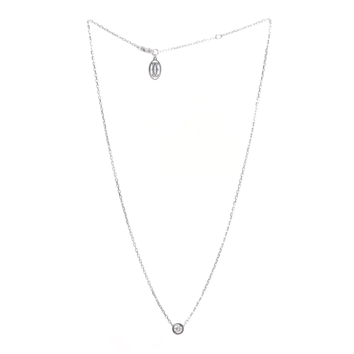 18K White Gold Diamond LM D'Amour Pendant Necklace
