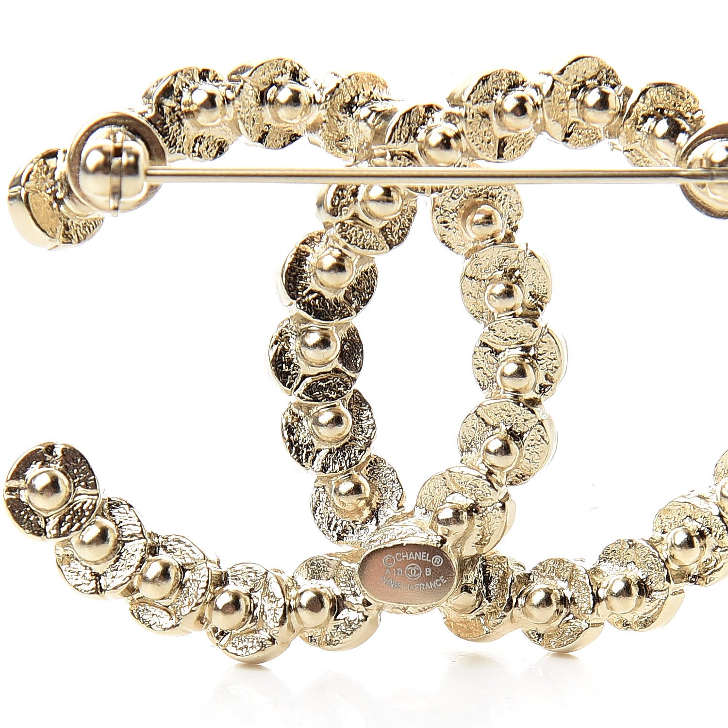 Chanel Crystal CC Brooch Gold 4 of 5